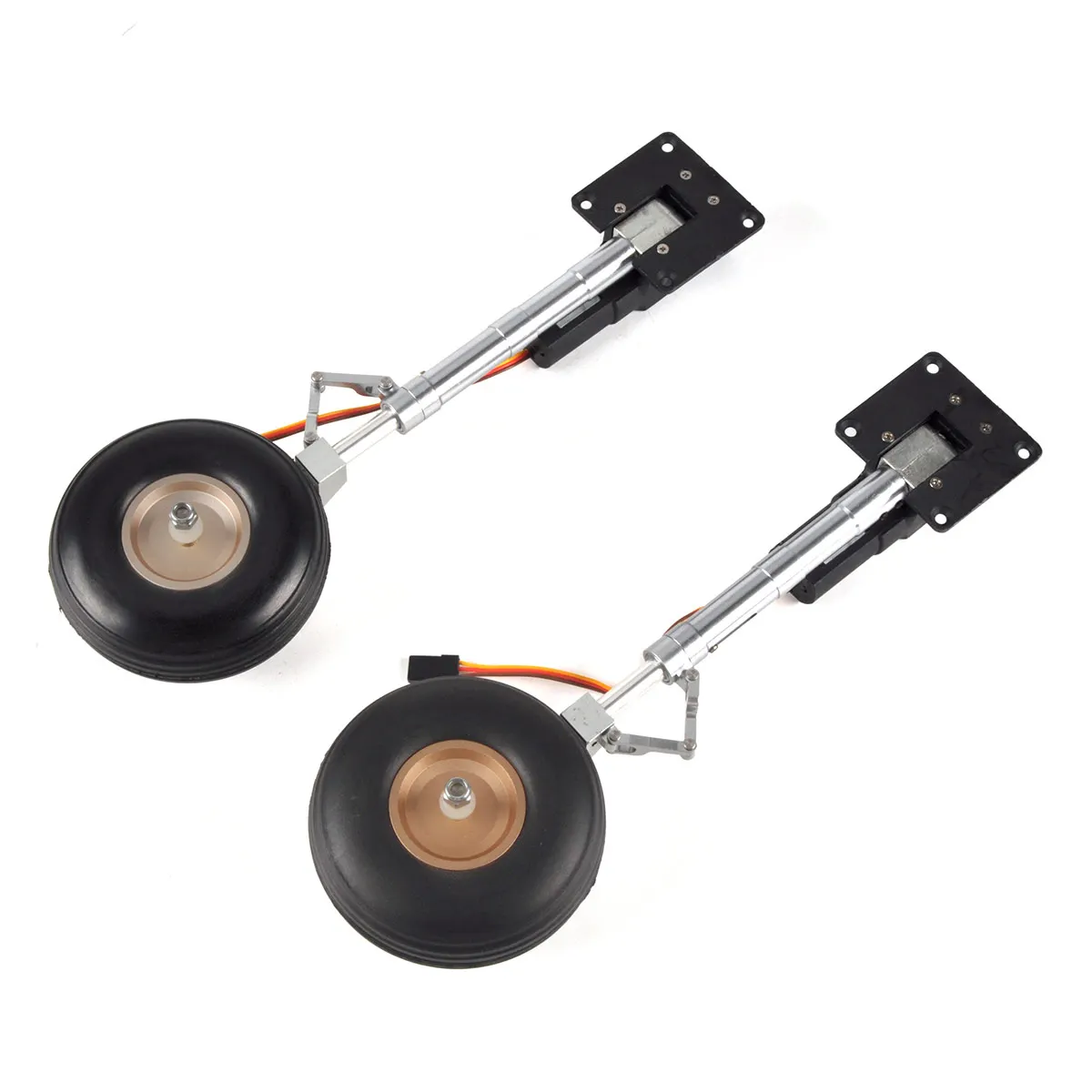Rc Airplane Electric Landing Gear Retract - ホイール付き格納式着陸装置,金属製ステアリングシート,防振,主電気,rc,P-51飛行機,5〜6kg, 2個