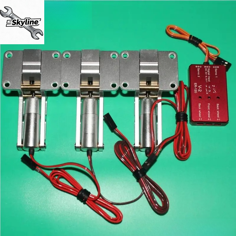 Rc Airplane Electric Landing Gear Retract - ER120 V1 V2合金製電動格納式着陸装置、7-8kg、90-120mm EDFモデル用、RC飛行機モデル、EDFジェット機部品