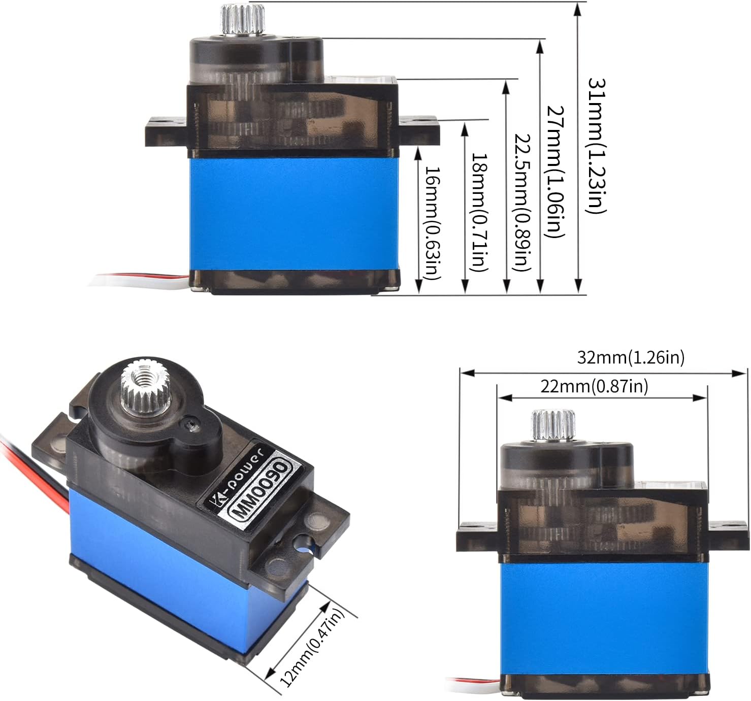 3 個 K-power MM0090 9g マイクロ防水サー - Rc Plane Servo 9G Metal Gear Micro のレビューと価格