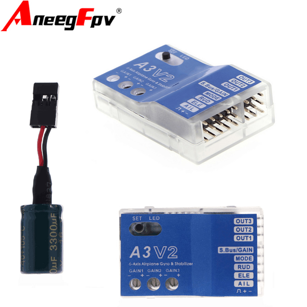 高品質3軸ジャイロA3 V2飛行機フライトコントローラースタ - Rc Airplane Flight Controller Gyro のレビューと価格