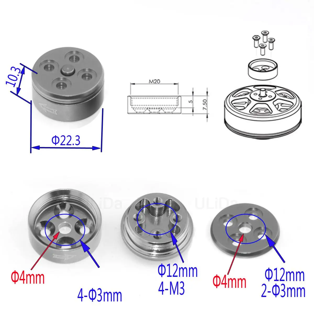 12mmネジピッチモーター用アルミ製クイック分解・組立式プロ - Rc Airplane Motor Mount Aluminum のレビューと価格